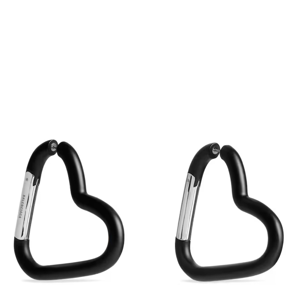 Balenciaga matte heart logo earrings